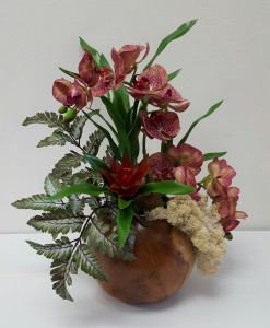 wood Vase Orchid Commecial and Residencial