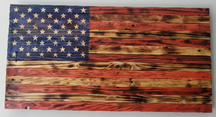 Wooden American Flag Wall Sign
