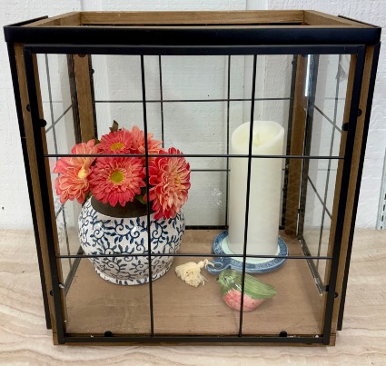 Wooden and Glass Lantern Display