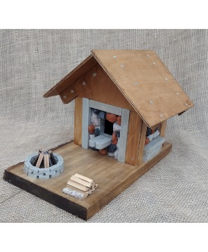 Wooden Birdhouse Cabin Wood and Mason Birdhouse