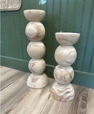Wooden Candlesticks $38.99 Big $33.99 Small