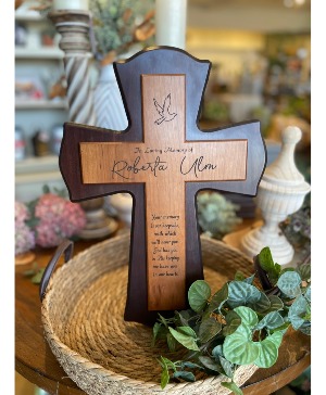Wooden Cherry Cross Personalized Gift