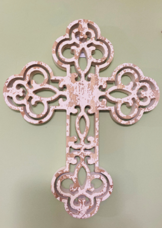 Wooden Distressed Wall Cross 