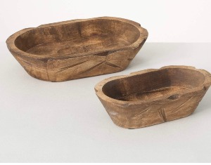 Wooden Dough Bowl 