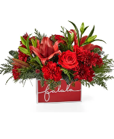 WOODEN FA-LA-LA BOX CHRISTMAS