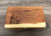 Wooden keepsake box Engraved gift for dad