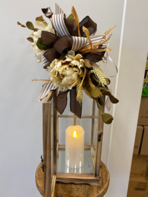 Wooden Lantern with timer LED candle 