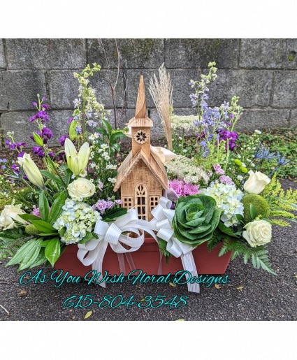 Wooden lighted Church with fresh mix Sympathy 