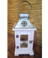 White Wooden Memorial Lantern 