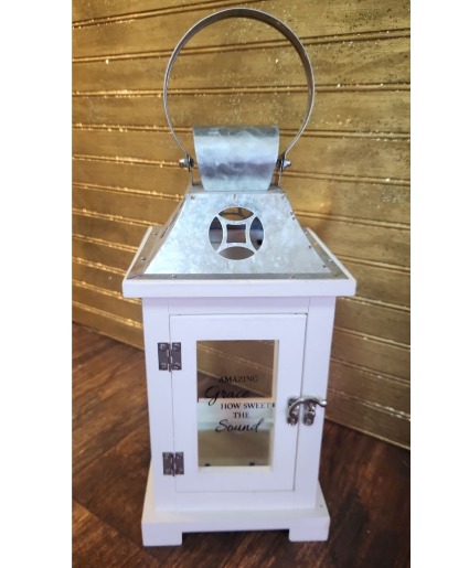 White Wooden Memorial Lantern 