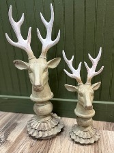 Wooden Pedestal Deer Small-70.00 Large-80.00