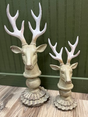 Wooden Pedestal Deer Small-70.00 Large-80.00