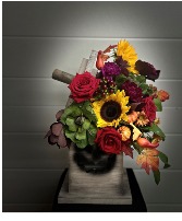 wooden pumpkin arrangement  fall