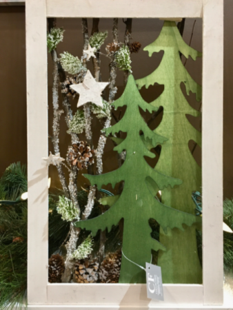 Wooden White & Green Decor Frame Giftware Decor