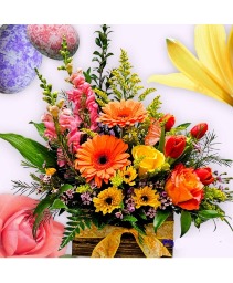 Wooden Window Box Arrangement