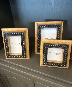 Wooden with Black Accent Picture Frames $34.99 Large $32.99 Medium $30.99 Small