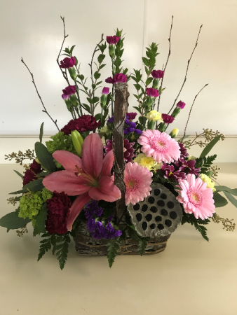 Woodland Beauty Basket Fresh Arrangement