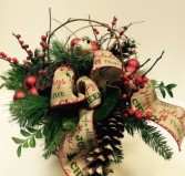 Woodland Christmas birch box arrangement