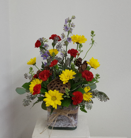 Woodland cube fresh arrangement Flower Arrangement