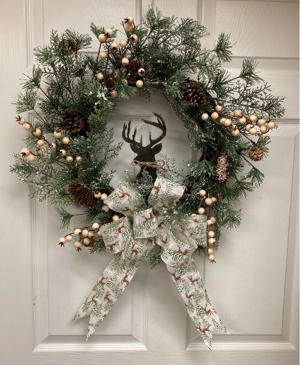 Woodland Deer Wreath Permanent botanical 