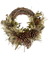 Woodland Pinecone Half Wreath 