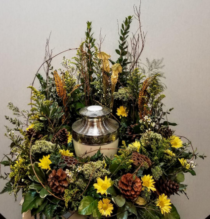 Woodland urn wreath 