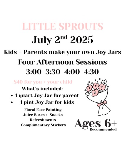 Workshop Wednesday Little Sprouts 3:30PM 