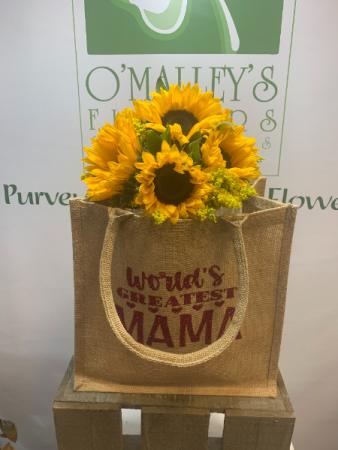 Worlds's Greatest Mama Tote Flowers for Mom