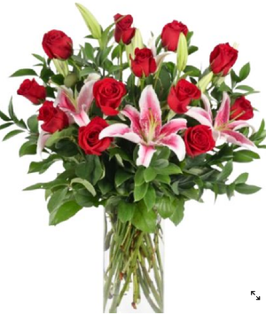 Wow them with Roses and Star Gazers fresh floral