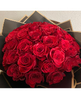 Hand Wrapped Bouquet of Roses Color options include: red, pink, white, lavender and yellow.