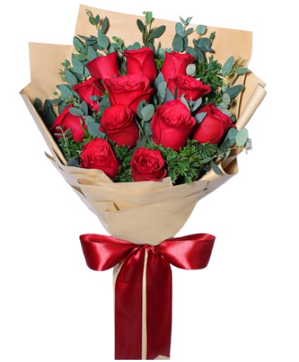  Dozen Wrapped Red Roses 