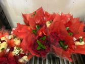 Wrapped Red Roses Bouquet((Pick Up Only)) One Dozen  Long Stem  Red Roses Freedom With Baby's Breath & Assorted Greens      