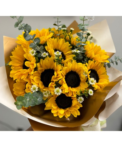 Wrapped Sunflowers bouquet 