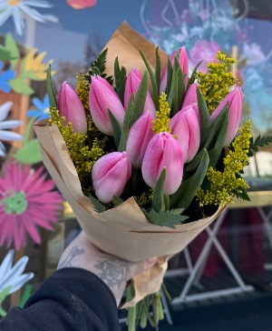 Wrapped Tulip Bouquet Wrapped Bouquet