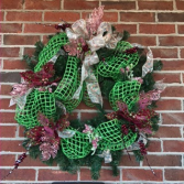 Burgundy & Mauve Holiday Sparkle  Holiday Forever Flower Wreath