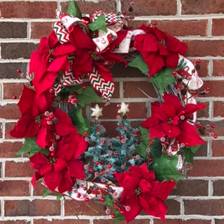 Old Fashioned Christmas Holiday Forever Flower Wreath