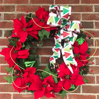 Reds & Greens & Triangle Trees! Holiday Forever Flower Wreath
