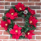 Christmas Magnolias Holiday Forever Flower Wreath