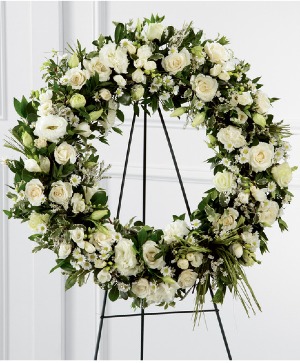 WREATH ALL WHITE FLOWERS  