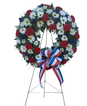 Wreath of Patriotism FS-313  Standing Fresh Flower Wreath