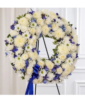 Wreath White & Blue 