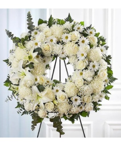 Wreath White with Lilies 