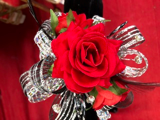 red rose wrist corsage