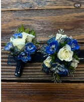 Wrist Corsage & Boutonniere Set Formal Events