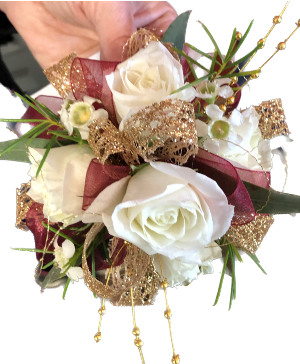  Wrist Corsage Choose ribbon, flower & bling colors!