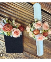 Wrist Corsage & Pocket Square Set Formal Events