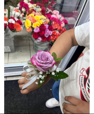 wrist corsage single rose  corsage 