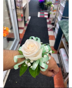 wrist corsage single rose  corsage 