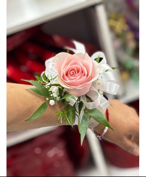 wrist corsage single rose  corsage 