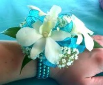 Wrist Corsage  White orchids Prom Corsage